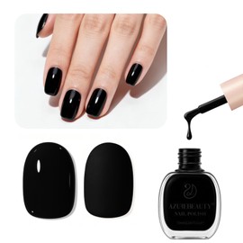 AZUREBEAUTY Nail Polish,Black Quick Dry Complete Natural Super Lustrous,Professional for DIY Manicure and Pedicure at Home
