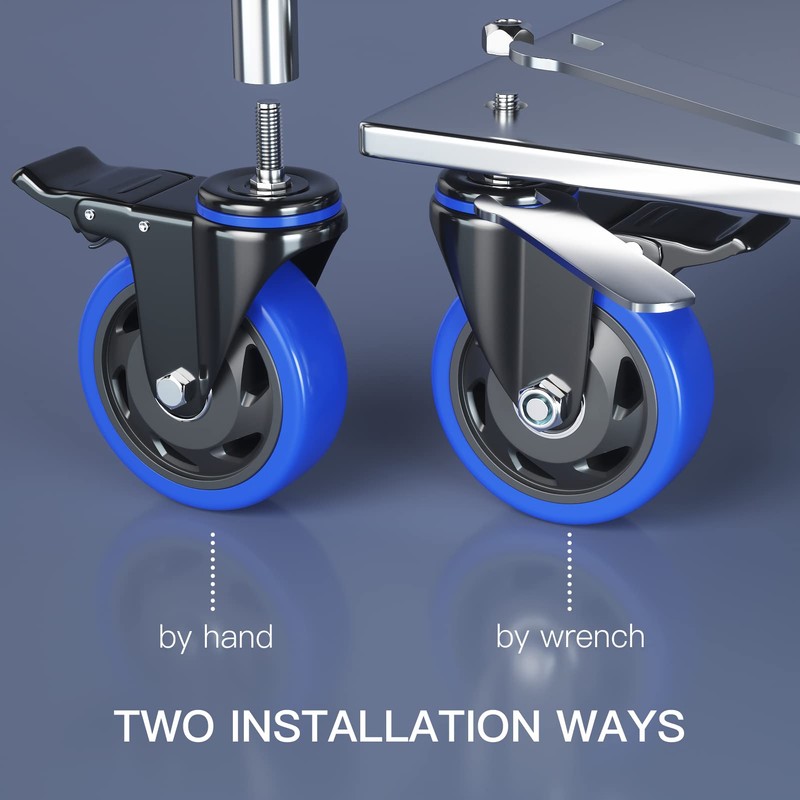 5 Inch Stem Caster Wheels Heavy Duty with Dual Locking