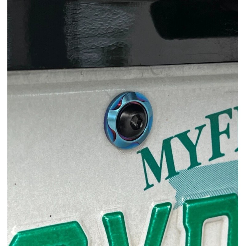 Blackworks Racing 2 TITANIUM BURNT LICENSE PLATE FRAME HEX SECURITY