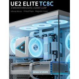 upHere CPU Cooler Air,Dual Tower Cooler with 120mm ARGB PWM Fan,8 Heat Pipes for Intel LGA 1851/1700/2011/2066/115X,AM5/AM4/AM3,White,UE2 Elite TC8C