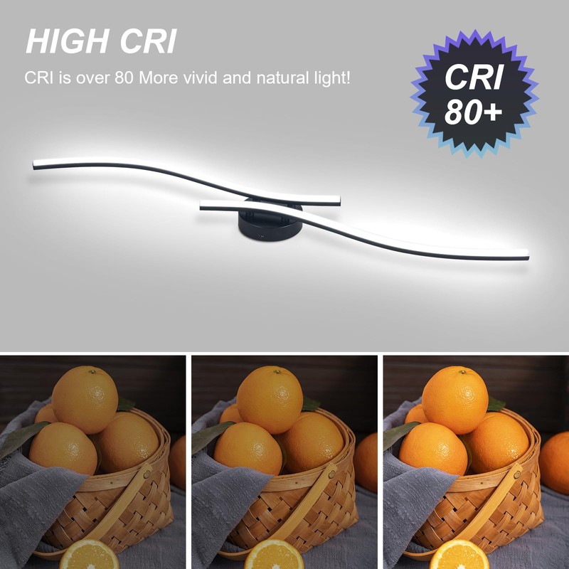 28W Linear Ceiling Light Black Modern LED Ceiling Light Fixture
