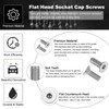 PATIKIL M8 x 20 mm Flat Head Socket Cap Screws,