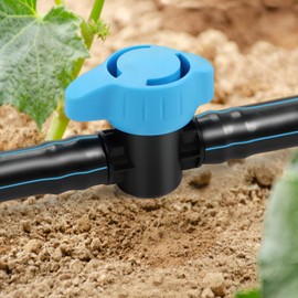 Copadri 8 Pack Drip Irrigation 1/2 Inch Barbed Shut Off Valve, Drip Line 1/2" In-Line Ball Valve Parts for 1/2 Inch 16mm Drip Irrigation Tubing for Drip Sprinkler Systems