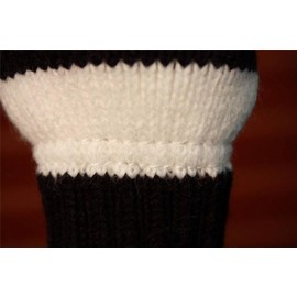 Majek #6 Hybrid Rescue Utility Black & White Golf Headcover Knit Pom Pom Retro Classic Vintage Head Cover