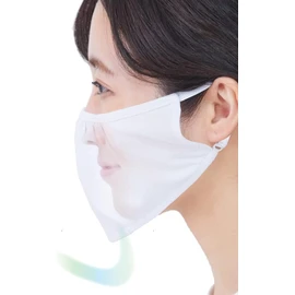 Sunayama 9731SY-L Cool Breeze Mask (UV Protection, UPF 50+, Sweat Absorbent, Quick Drying, Cool Touch Function), White, Gray, Slightly Larger Size, gray