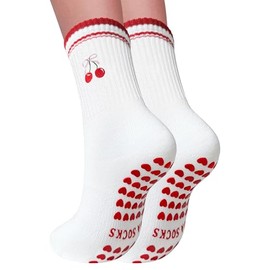Elapse Space Cute Pilates Socks with Grips for Women, Pattern Grippy Socks Non Slip for Pilate Barre Yoga Workout Hospital
