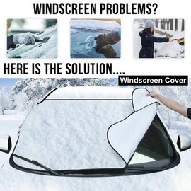Car Windscreen Cover GENERISE Reversible All Seasons Car Screen Cover Winter & Summer - Protects Windshield from Frost, Snow, Ice & UV Rays (146x120cm)