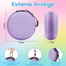 Tamagotchi Paradise Protective Kit - Hard EVA Case Lanyard and Neck Strap Shockproof Dustproof with Reliable Protection Compact Easy to Carry Perfect Fit (Purple)