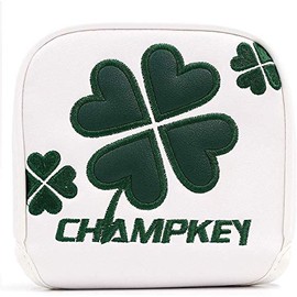 Odyssey 2 Ball Tailor Made Spider Putter Cover for Mallet Clover White Green Square (White)