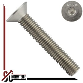 Countersunk Screws with Hexagon Socket (ISK) - M8 x 40 - (Pack of 10) - DIN 7991 / ISO 10642 - Full Thread - Countersunk Screws - Material: Stainless Steel A2 V2A - SC7991 | SC-Normteile®