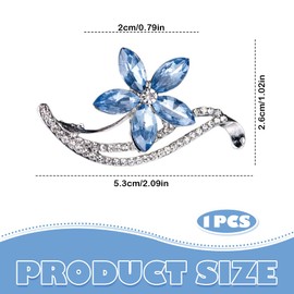 Set of 1 blue crystal flower brooch,Brooch,Iconic Choice, Crystal Rhinestones,Gift for Her,Anniversary, Banquet,Holiday Jewelry