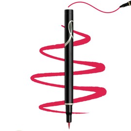 Liquid Eye Liner, Easy To Use Eyeliner Pen, Waterproof and Smudge Proof, Longlasting Liner Stays On All Day & Night, Goes On Smoothl Without Smudging or Skipping (Red)