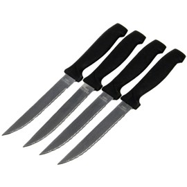Chef Craft Select Steak Knife Set, 4.5 inch blade 8.25 inches in length 4 piece set, Black