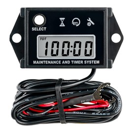 RileyFine RQ-HM026C Digital Tachometer, Total Operating Hours, SVC Reminders, Waterproof IP68 for Petrol Engines Like Lawn Mowers, Tractors, Jetskis, Boats, Outboard Engines (Black)