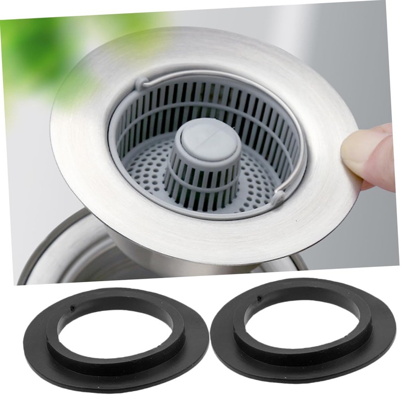 WHAMVOX 5Pcs Sink Drain Strainer Washer Rubber Seal Gaskets for