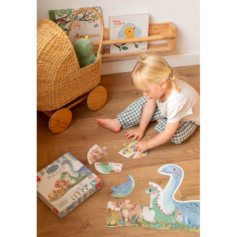 APLI Kids 20124 -Puzzle progressivo da 15 pezzi con dinosauri
