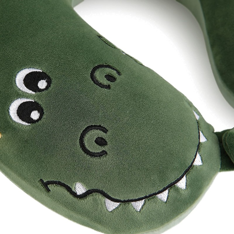Niuniu Daddy Crocodile Kids Neck Pillow for Traveling, 100% Memory