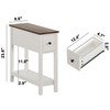 ChooChoo Narrow End Table, Small Side Table for Small Spaces,