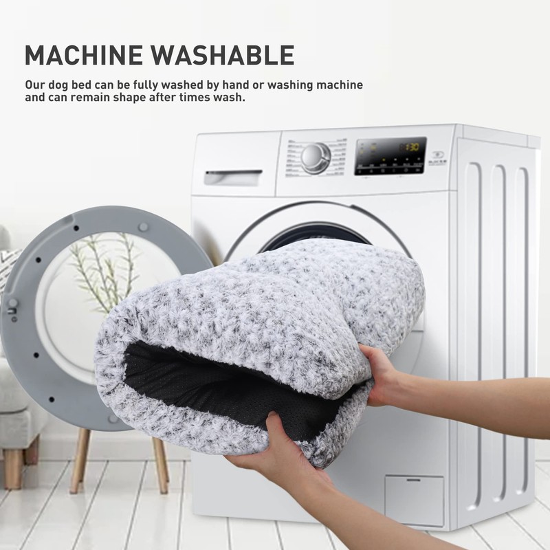KSIIA Washable Dog Bed Deluxe Plush Dog Crate Beds Comfy