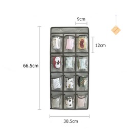 SURCHAR Wall Pocket, Calendar Pocket, Clear, Wall Hanging, Pocket, Closet, Small Items, Storage Pocket, Storage Bag, Hooks, 2 Sizes, 12/36 Pockets (Gray, 12 Sizes)