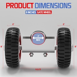 USCaster Rolling Gate Wheel,Sliding Gate Casters for Chain Link Gates or Metal Fence or Wooden Gate(8 inch,Red)