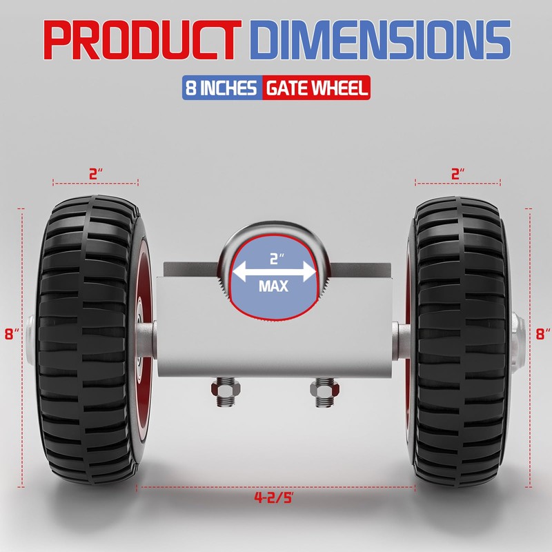 USCaster Rolling Gate Wheel,Sliding Gate Casters for Chain Link Gates