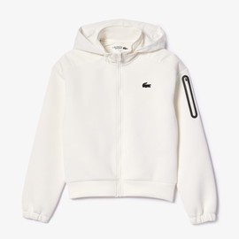 Lacoste Women's SPORT Removable Sport Hoodie, Flour, 10