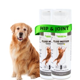 Fluid Motion - Hip & Joint Support for Dogs - Liquid Hyaluronic Acid - Mobility, Comfort and Joint Supplement for Senior Dogs - Apple Flavor - Glucosamine Alternative (60-120+ Day Supply)