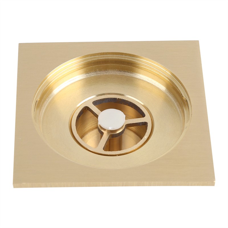 Square Floor Drain Bathroom Shower Waste Grate Brass Constructed Strainer