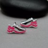 Unbranded Neon Pink Running Shoe Earrings - Silver Running Shoe