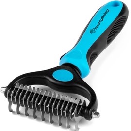 Freshly Bailey Dematting Comb for Cats and Dogs, Mat Remover and Deshedding Grooming Tool, Safe Detangler for Matted Fur, Double Sided Undercoat Rake