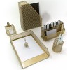 Blu Monaco Gold 5 Piece Cute Desk Organizer Set -