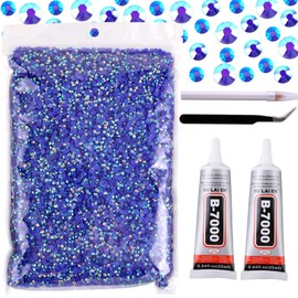 30000Pcs 4mm Blue AB Resin Flatback Rhinestone, Jelly Resin Non-Hotfix Rhinestones for Crafts DIY Design, Tumblers, Clothes, Makeup, Nail Art