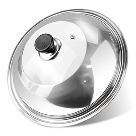 12.5 Inch Tempered Glass Frying Pan Lids with Handle Replacement Cover Wok Accessories for Skillets, Round Cast Iron, Cast Aluminium, Stainless Steel Pans（32cm）