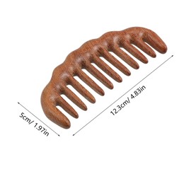Handmade Wooden Wide Tooth Comb Natural Scalp for Men for Curly Hair Detangling Portable Hair Brush for Travel Daily Use