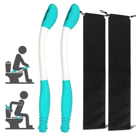 Toilet Aids for Wiping, 15.7" Long Reach Butt Wiper Tools, 2Pack Bathroom Bottom Buddy Wiping Self Assist for Disabled,Elderly,Pregnant (2 Pack)