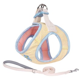 AIITLE Pet Supply Step in Dog Vest Harness, No Pull Dog Harness with A Leash, All Weather Breathable Mesh, Magic Tape Design, Adjustable Escape Proof Pet Outdoor Harnesses for Medium Dogs Yellow M