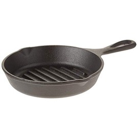 Lodge Cast Iron Grill Pan, 6.5 Inch, Black