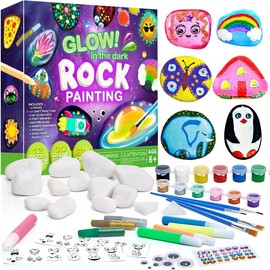 Kit Pintura Rocas Brillantes Oscuridad Set Completo Arte Manualidades Infantil Pinturas Juguete Creativo Regalo Cumpleaños Navidad Niños Niñas Años