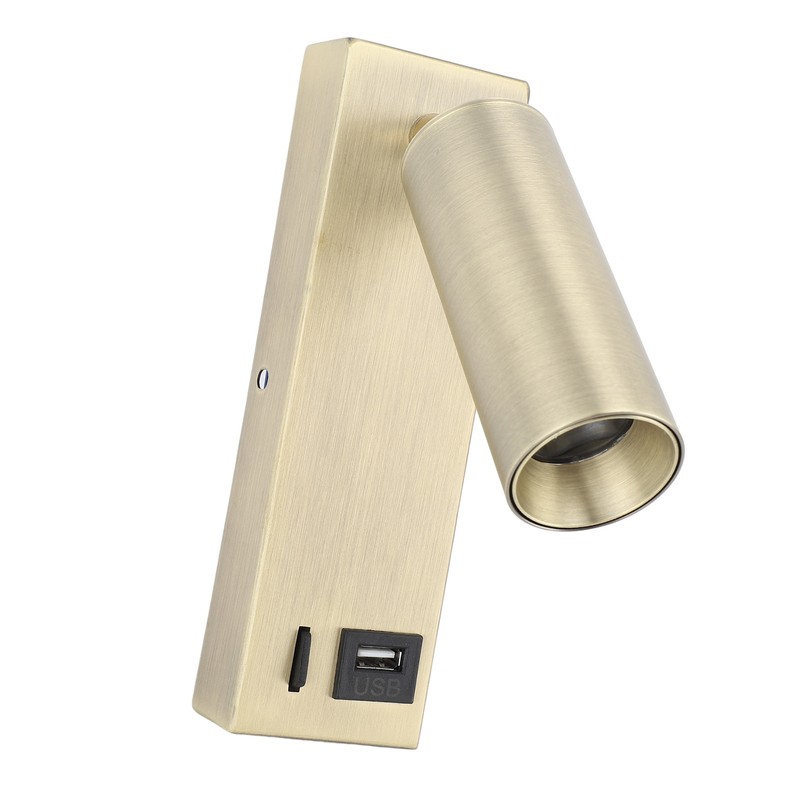 LED Wall Mounted Spotlight Adjustable Angle USB Port Design Stylish