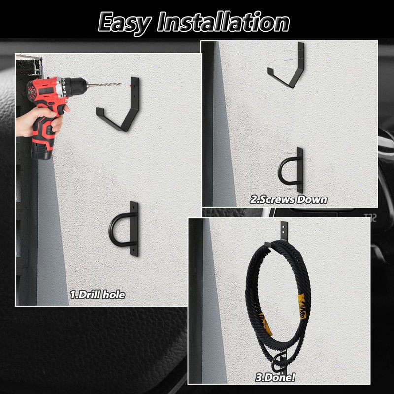 Battle Rope Wall Mount Kit, Heavy Duty Steel Anchor and