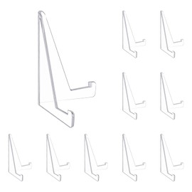 10Pcs Card Display Stand, Clear Card Stands Trading Card Display Stand Mini Easel Holder, Sturdy and Stable, Premium Acrylic Sports Card Holder for Display Magnetic Card Holder,Challenge Medals