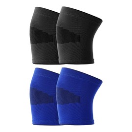 Pixaro 2 Pairs of Children's Knee Support - Breathable Knee Pads, Elastic Handball Knee Pads Children, Soft Knee Pads, Volleyball for Children, Children, Girls, Boys, Teenagers, Sports, Black and Blue