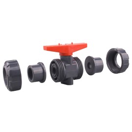DERNORD UPVC True Union Ball Valve with Full Port, EPDM O-Rings, and Reversible PTFE Seats,Rated at 200 PSI (1/2 inch Socket)