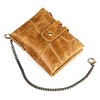 Alkenred Small Wallet Women Leather Chain Compact Card Holder Zipper