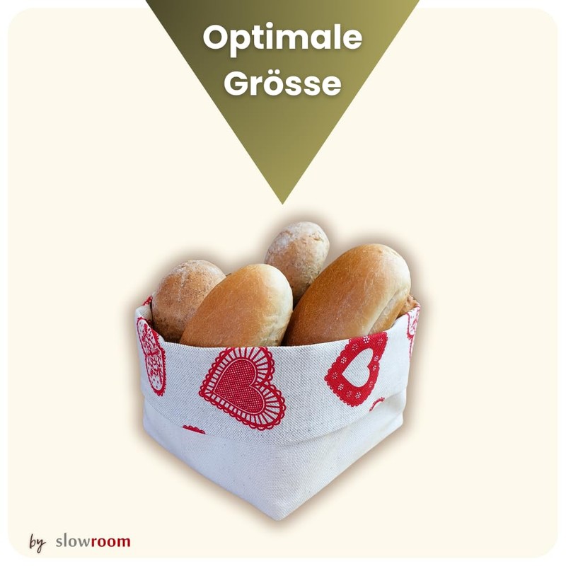 slowroom Half Linen Bread Basket - Double-Sided Bread Basket -