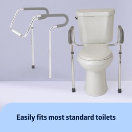Medline Guardian Toilet Safety Rail - Adjustable Height, Robust & Reliable, Ideal for Medical Patients, Hospitals, Nursing Homes