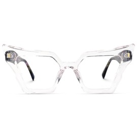 Zeelool Vintage Cat Eye Glasses Frame for Women with Non-prescription Clear Lens Jeralys ZJGA555269-01 Crystal