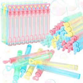 CCINEE 20pcs Mini Bubble Wands,Colourful Heart Bubble Wand Party Favor for Kids Summer Outdoor Party Favor Supply Goodie Bag Filler Classroom Prize
