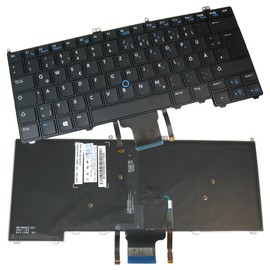 Trade-Shop Original QWERTZ Deutsch Tastatur mit Hintergrundbeleuchtung und Trackpoint kompatibel mit Dell Latitude E7240 E7420 E7440 14 7000 12 7000 (Deutsches Tastaturlayout)